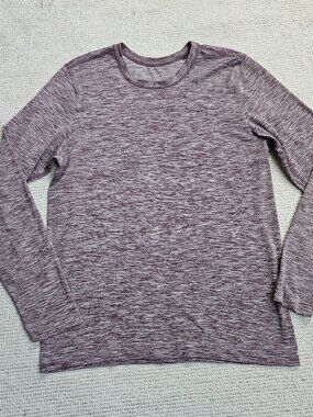Lululemon Long Sleeve Workout Running Shirt Medium M Purple Metal Vent Tech ?